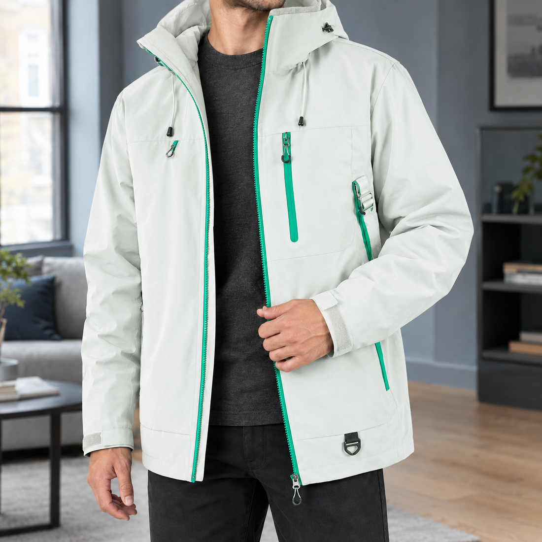 Otto-Grey Utility Jacket - Off White