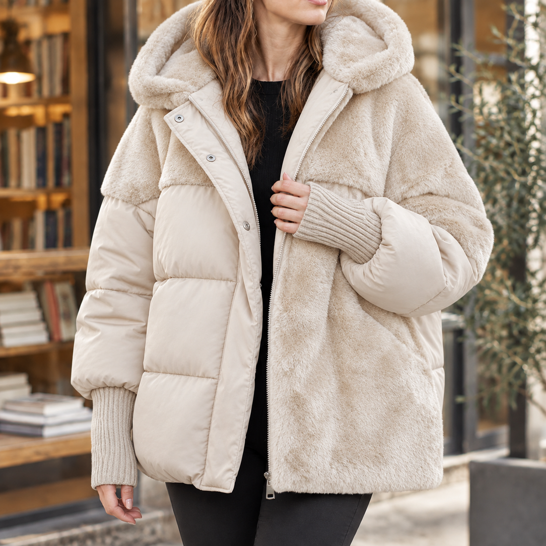 Zelie Panelled Jacket - Apricot