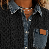 Olympia Denim Trim Shirt - Lead Product Detail