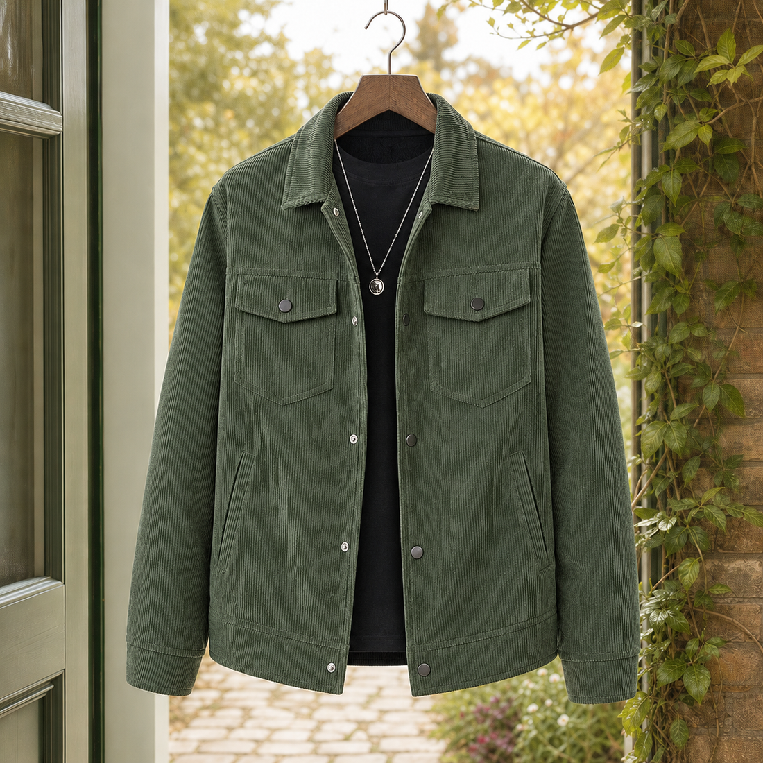 Bastien-Ellis Corduroy Jacket - Military Green