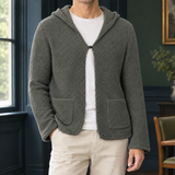 Roderick-Wren Hooded Cardigan - Greenish Gray