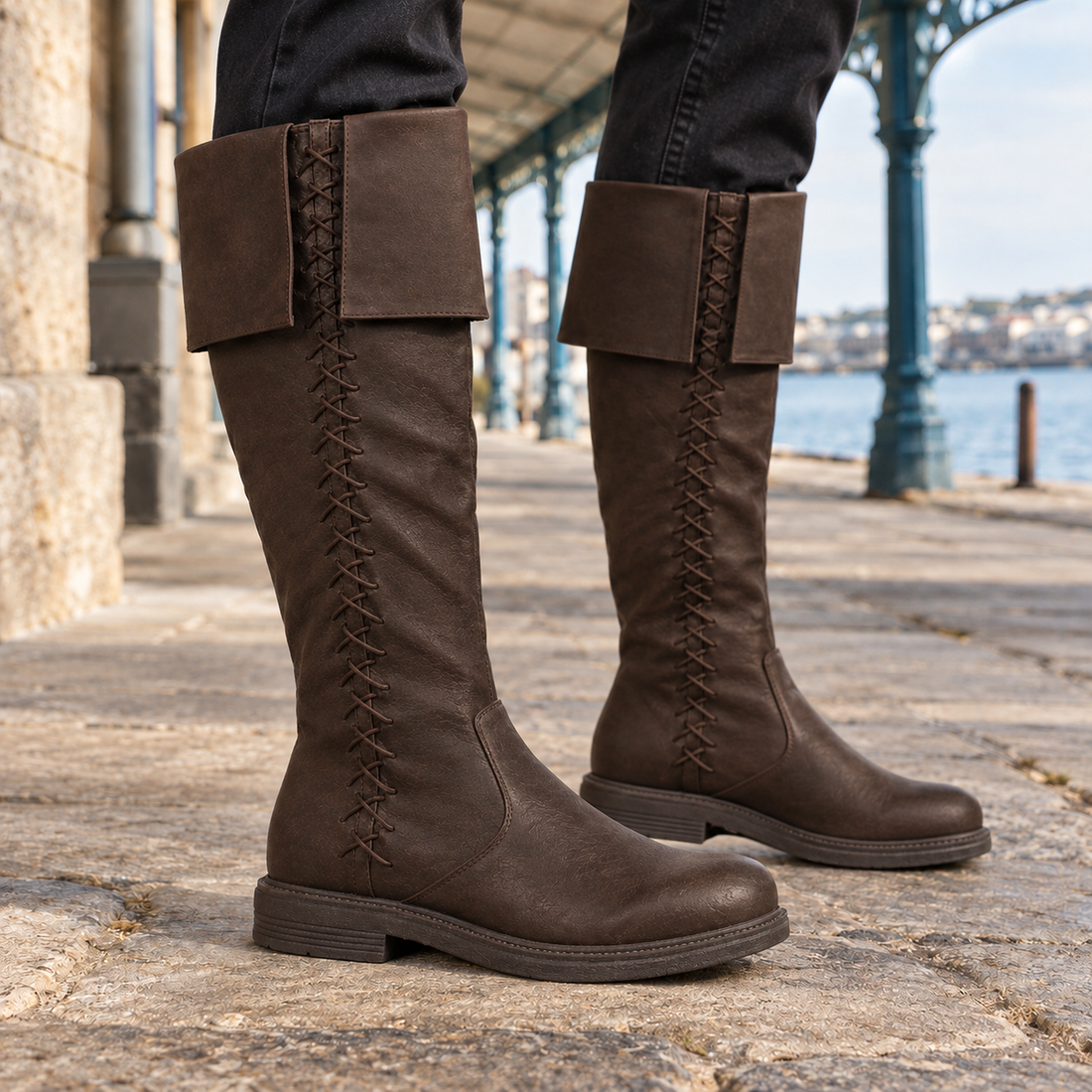 Molfetta Lace-Up Boots - Dark Brown