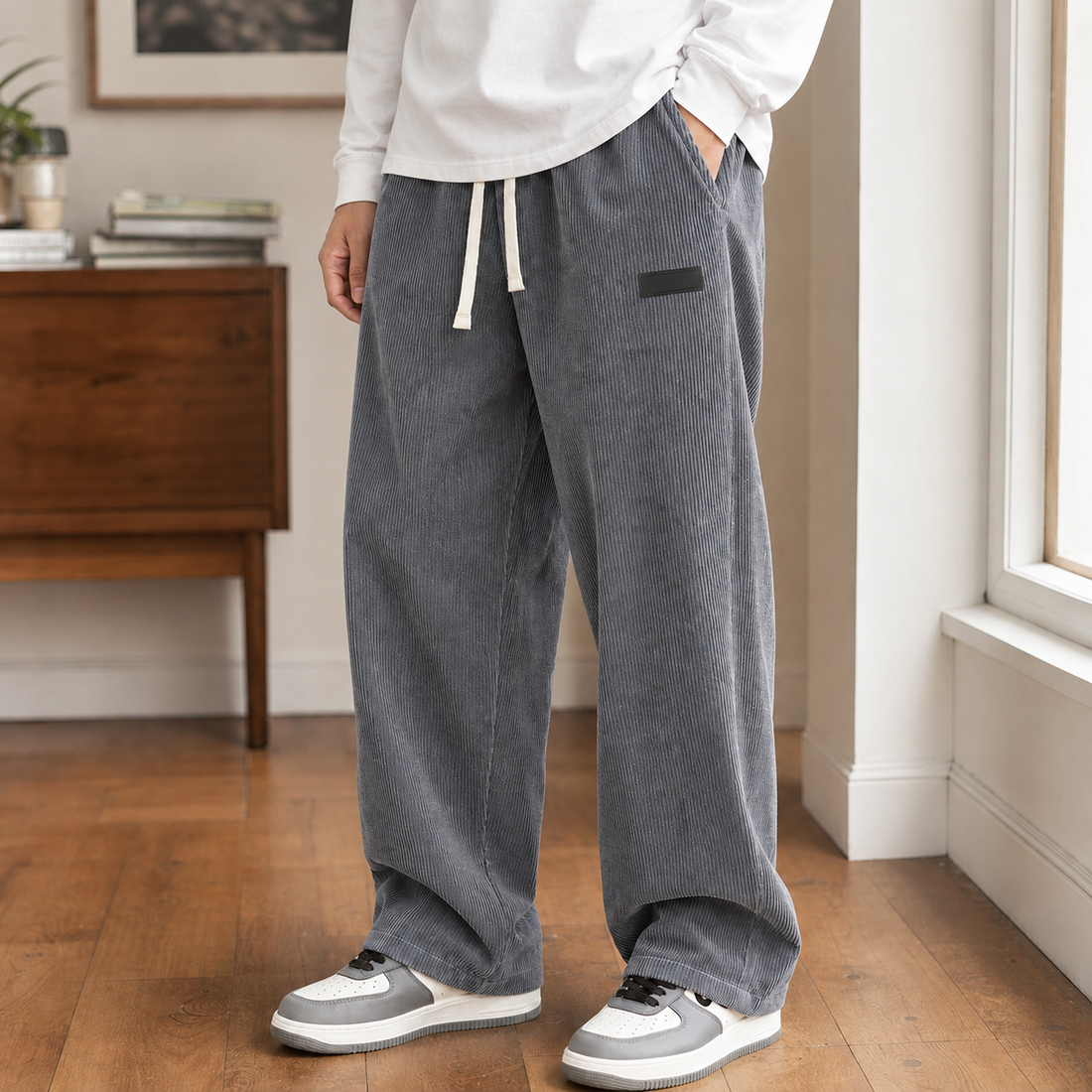 Emrys-Wren Wide Leg Pants - Gray