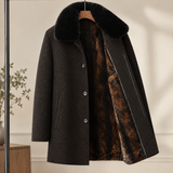 Herbert-York Plush Collar Coat - Coffee