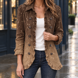 Noelle-Kate Ruffle Overshirt - Coffee