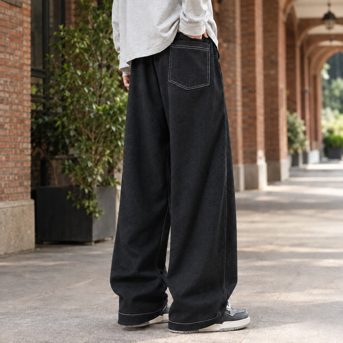 Celestin-Ellis Wide-Leg Pants - Denim Black