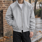 Ivan-James Stand Collar Jacket - Light Gray