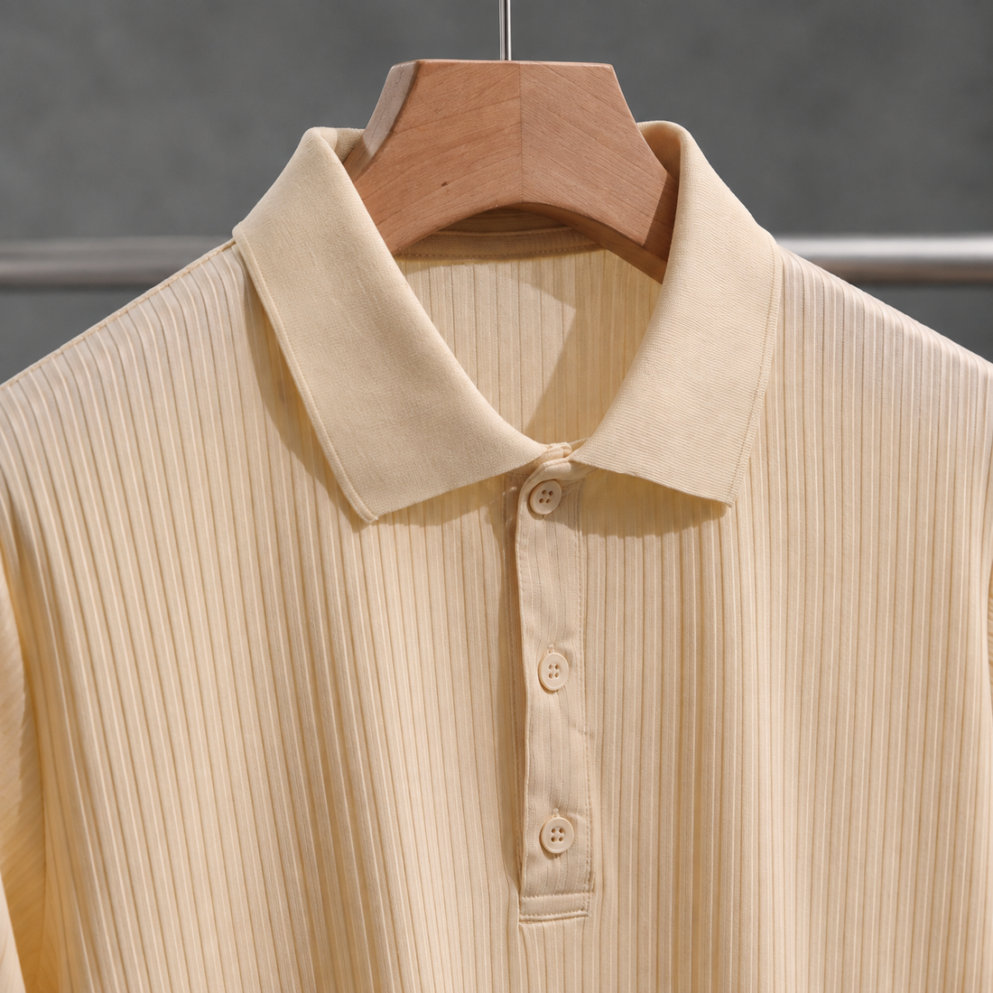 Florian Ribbed Polo - Lead Product Detail