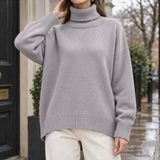 Celine-Belle Turtleneck Sweater - Gray