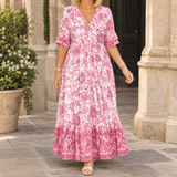 Alina-Louise Tiered Maxi Dress - Pink