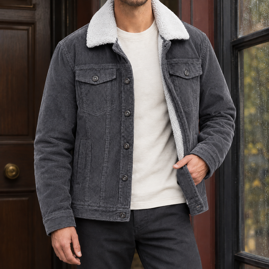 Vidal-Jude Corduroy Jacket - Gray