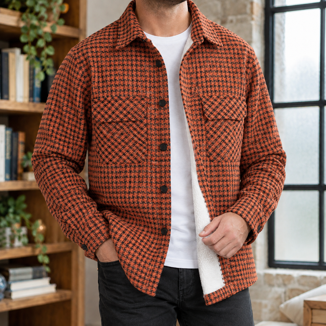 Torquil-Flynn Plaid Overshirt - Orange