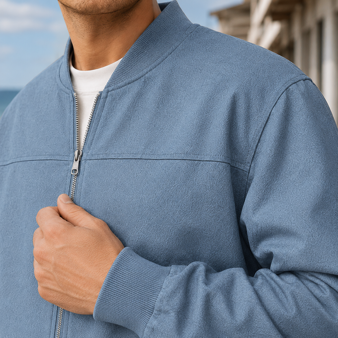 Hadrian Bomber Jacket - Lead Product Detail