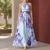 Estelle-Lane Halter Maxi Dress - Purple