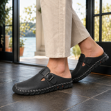 Tavelli Buckle Mules - Black