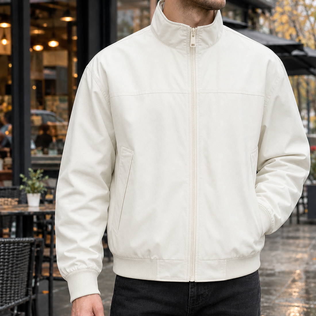 Hadrian-Ellis Flight Jacket - Off White