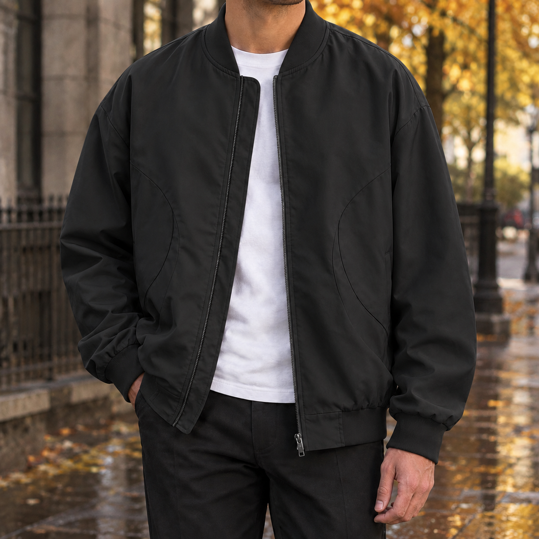 Chandler-Hayes Bomber Jacket - Black