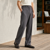 Mateo Pleated Pants - Dark Gray