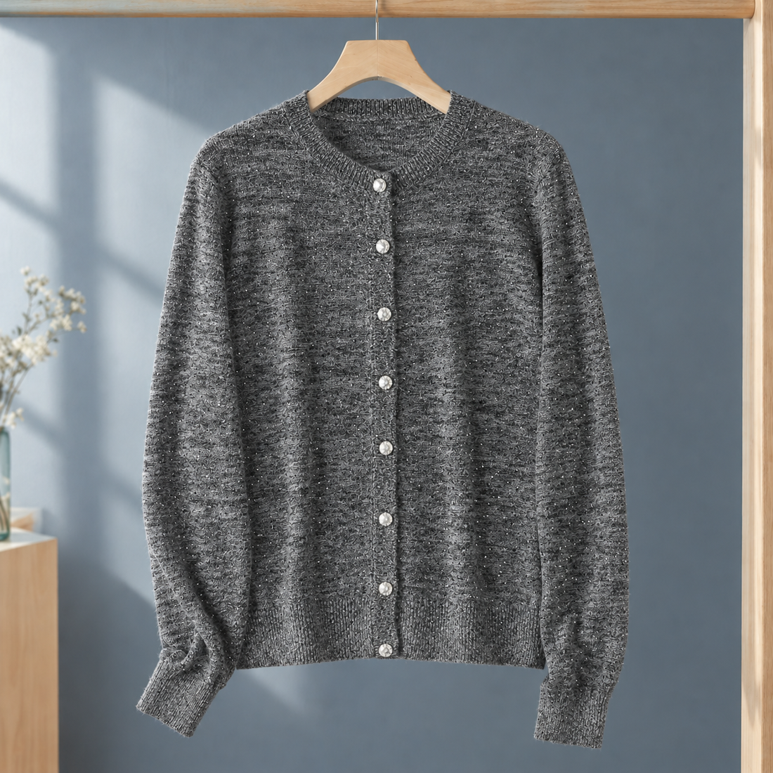 Cecily-Hope Shimmer Cardigan - Dark Gray