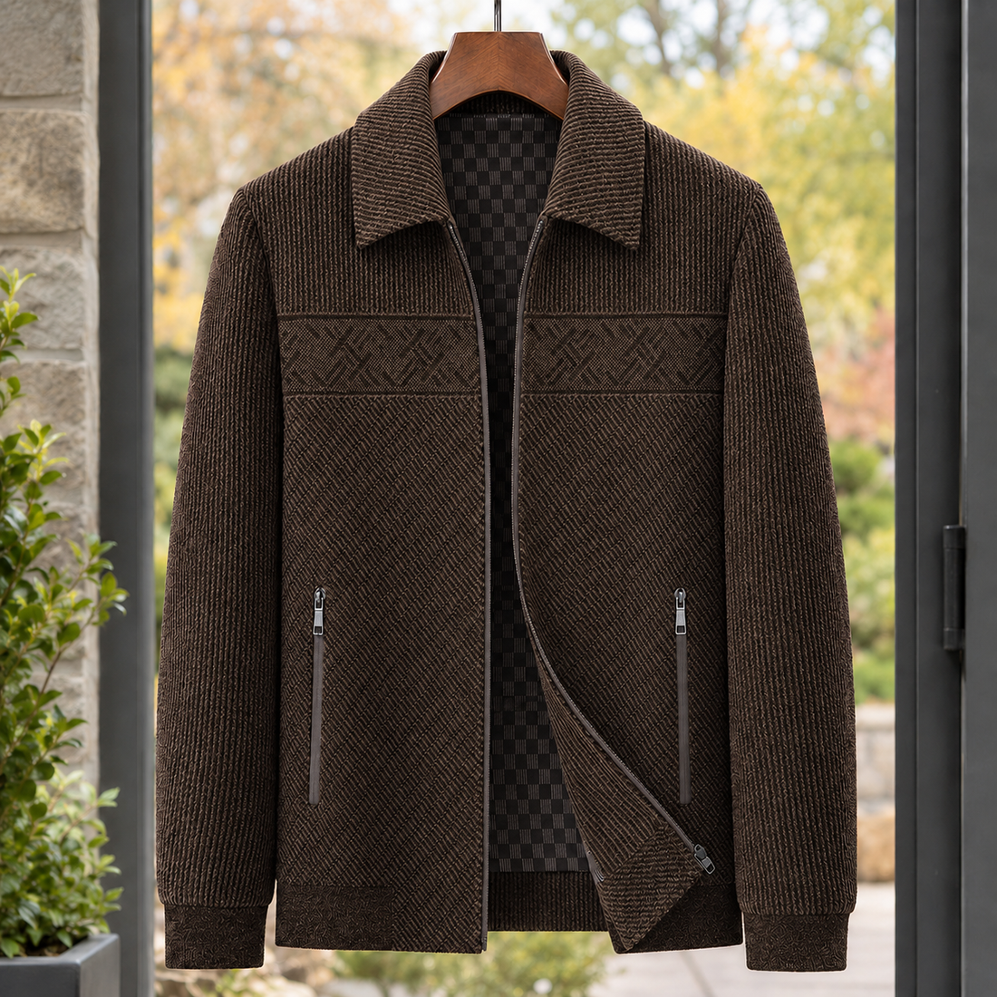 Rhys-Reid Textured Jacket - Brown
