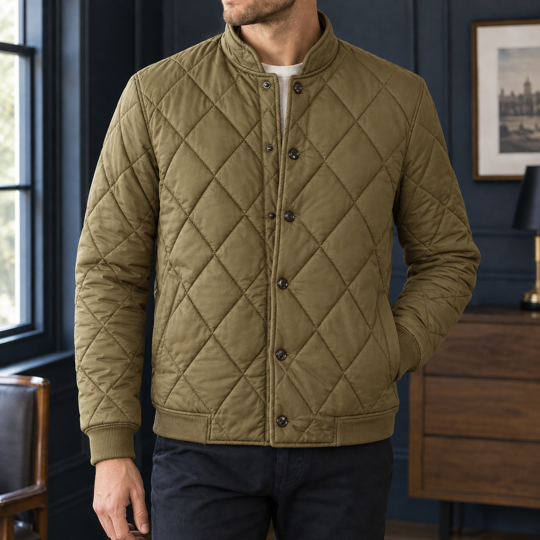Lambert-Miles Quilted Jacket - Khaki