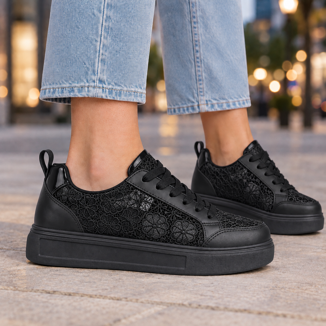Brunello Floral Sneakers - Black