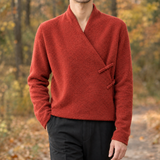 Harrison-Lane Pure Wool Sweater - Golden Brown Red