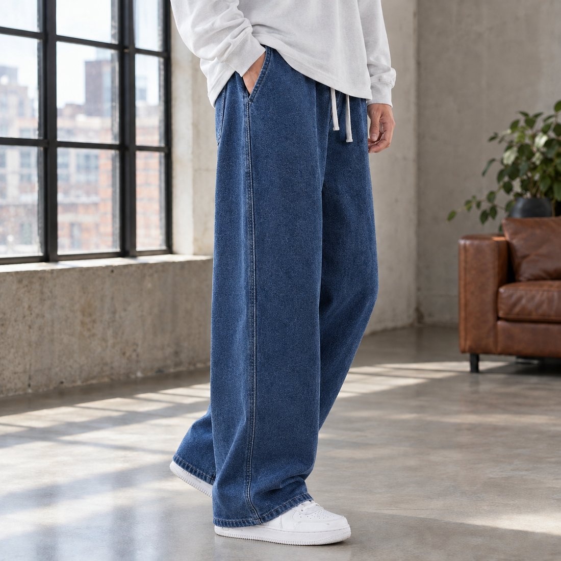 Orion-Dean Wide Leg Pants - Deep Blue