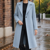 Apolline-Rose Cashmere Coat - Blue Gray