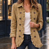 Noelle-Kate Ruffle Overshirt - Camel
