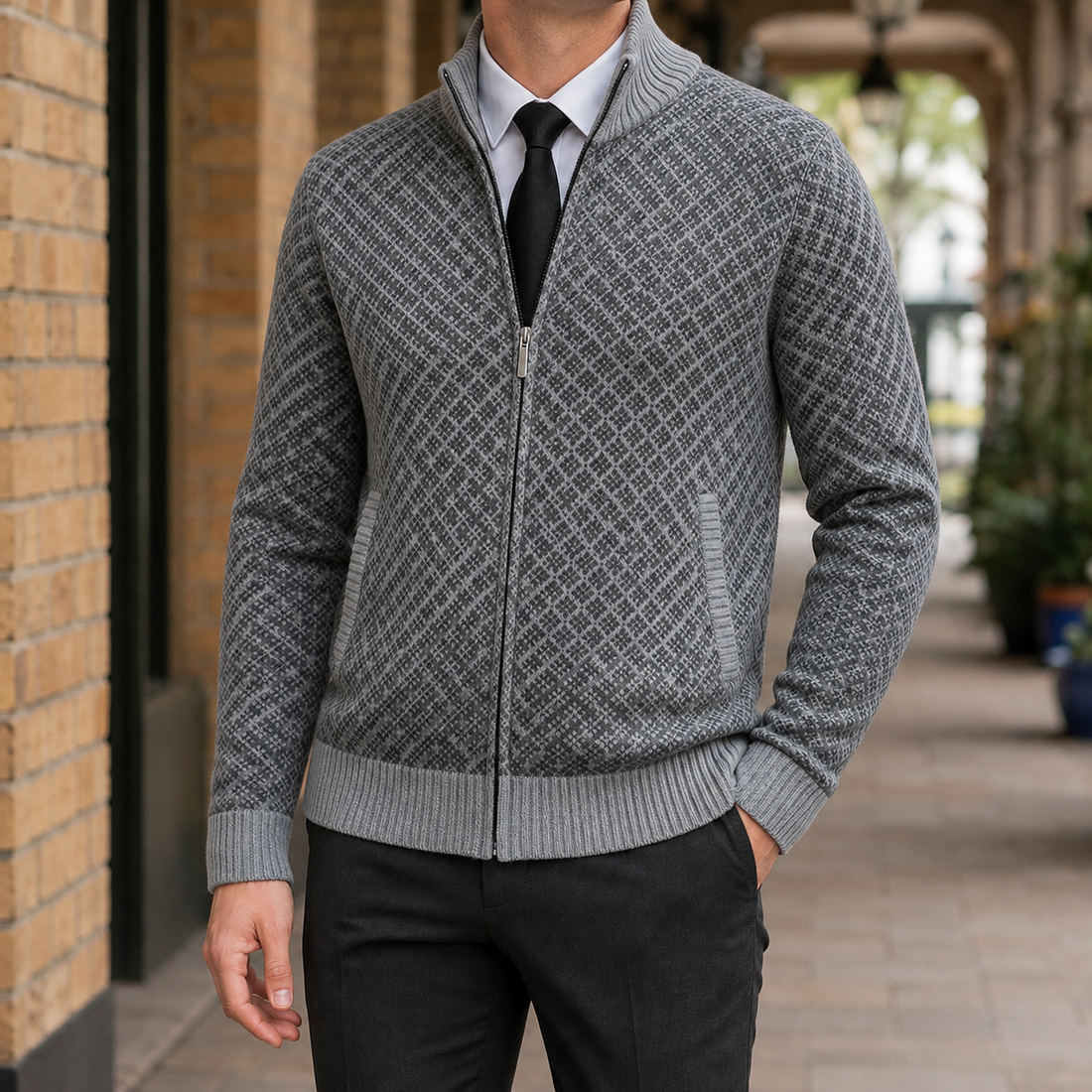 Marco Zip Sweater - Gray
