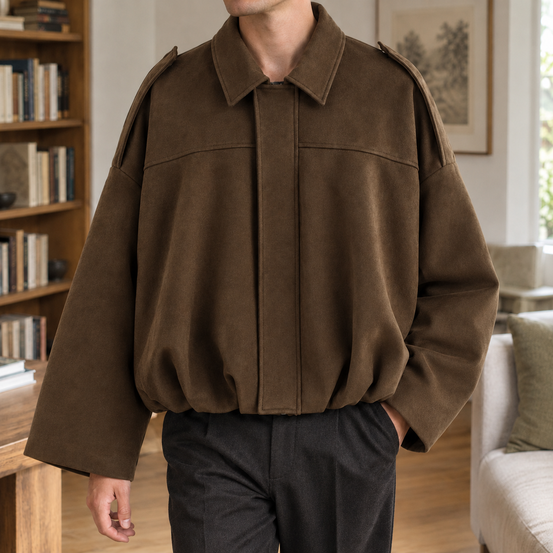 Owen Suede Jacket - Dark Brown