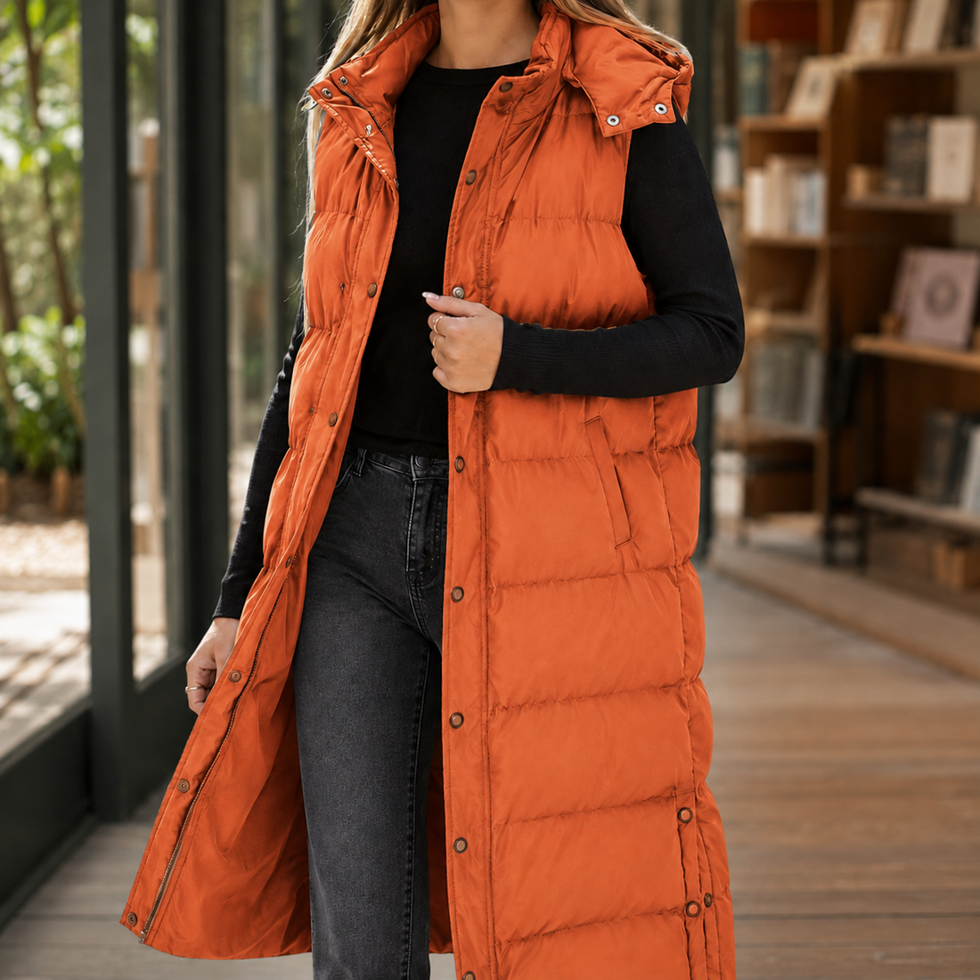 Marcella-Eve Puffer Jacket - Orange