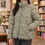 Severine-Eve Heart Quilted Jacket - Khaki
