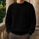Luca-Jude Cable Knit Sweater - Black