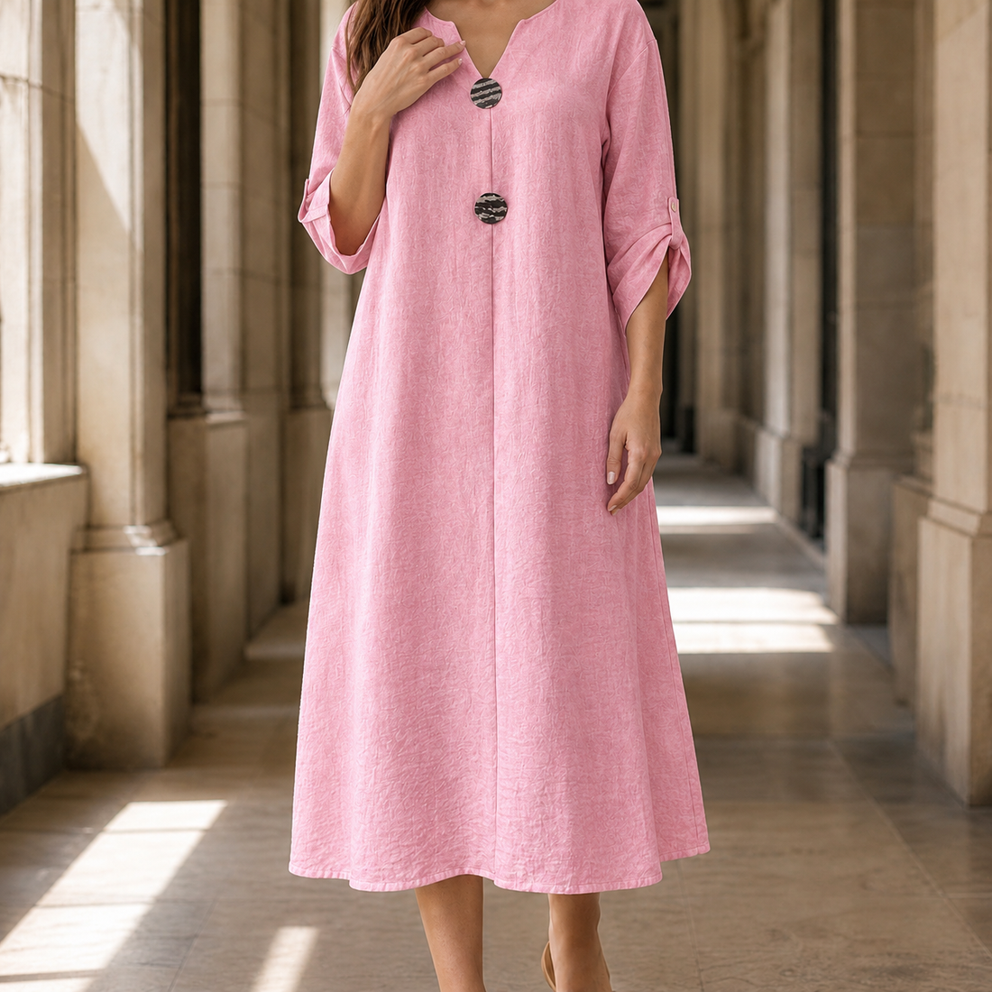 Diana-Faye A-Line Dress - Pink
