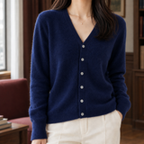 Thea V Neck Cardigan - Navy Blue
