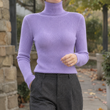 Eliana-Jane Ribbed Turtleneck - Purple
