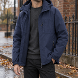 Edmund-Stone Hooded Jacket - Dark Blue