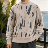 Julian Abstract Sweater - Beige