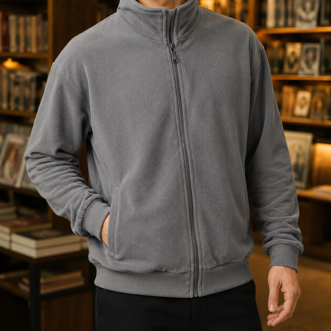 Vincent-Scott High Collar Jacket - Gray