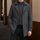 Nathan-Dean Layered Collar Jacket - Gray