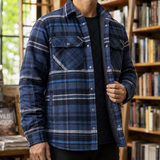 Xavier Quilted Overshirt - Blue Gray
