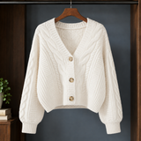 Morwenna-Skye Cable Cardigan - Off-white