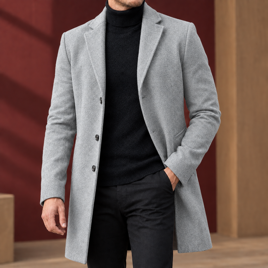 Ralph-Rhys Wool Coat - Light Gray