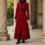 Evelina-Sage Tailored Overcoat - Red