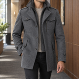 Benjamin Double Collar Coat - Gray