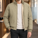 Oberon-Grant Stand Collar Jacket - Khaka Lamb