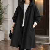 Sienna-Rose Hooded Overcoat - Black