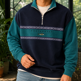 Griffin-Grant Quarter Zip Sweater - Blue